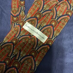 Men's Patterned Tie - Red, Navy & Brown Metropolitan museum of art